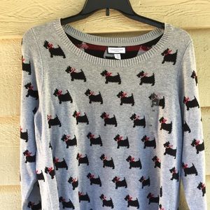 Holiday Sweater Scotty Dogs Charter Club Woman